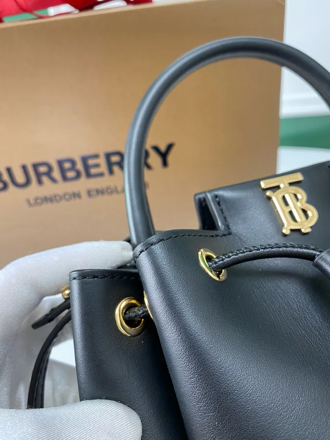 Thomas Burberry Bucket Bag with Soft Structured Shape