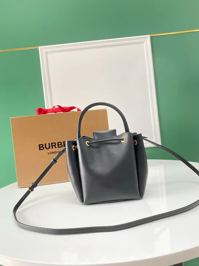 Thomas Burberry Bucket Bag with Soft Structured Shape