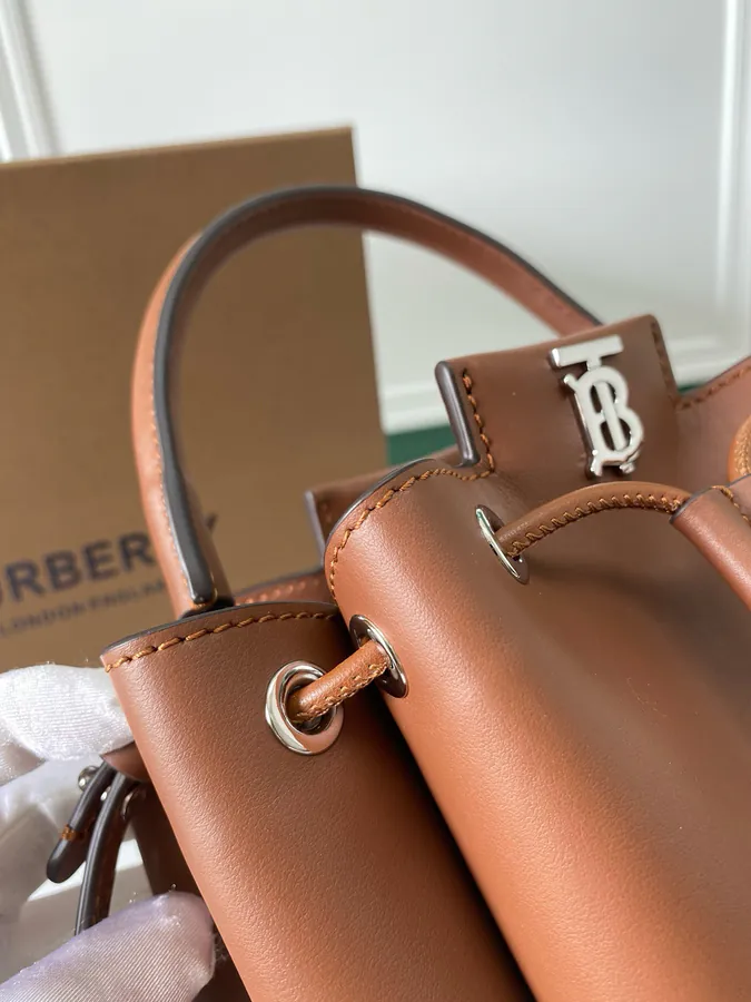 Thomas Burberry Bucket Bag with Soft Structured Shape