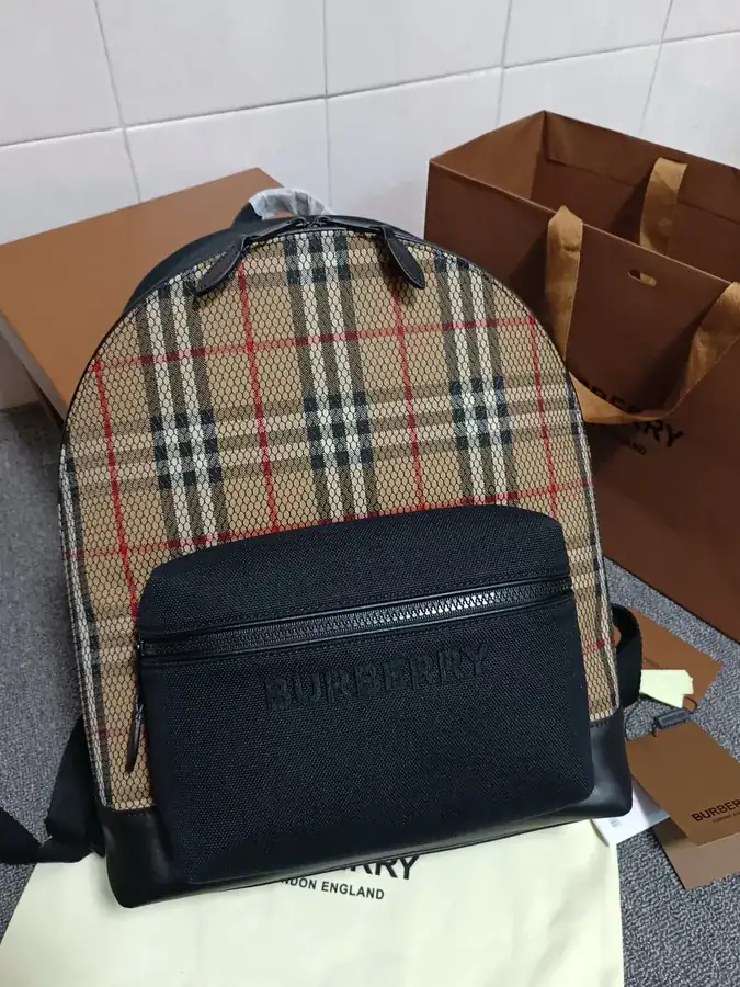 Burberry New Shoulder Bag with Tartan Cotton Fabric