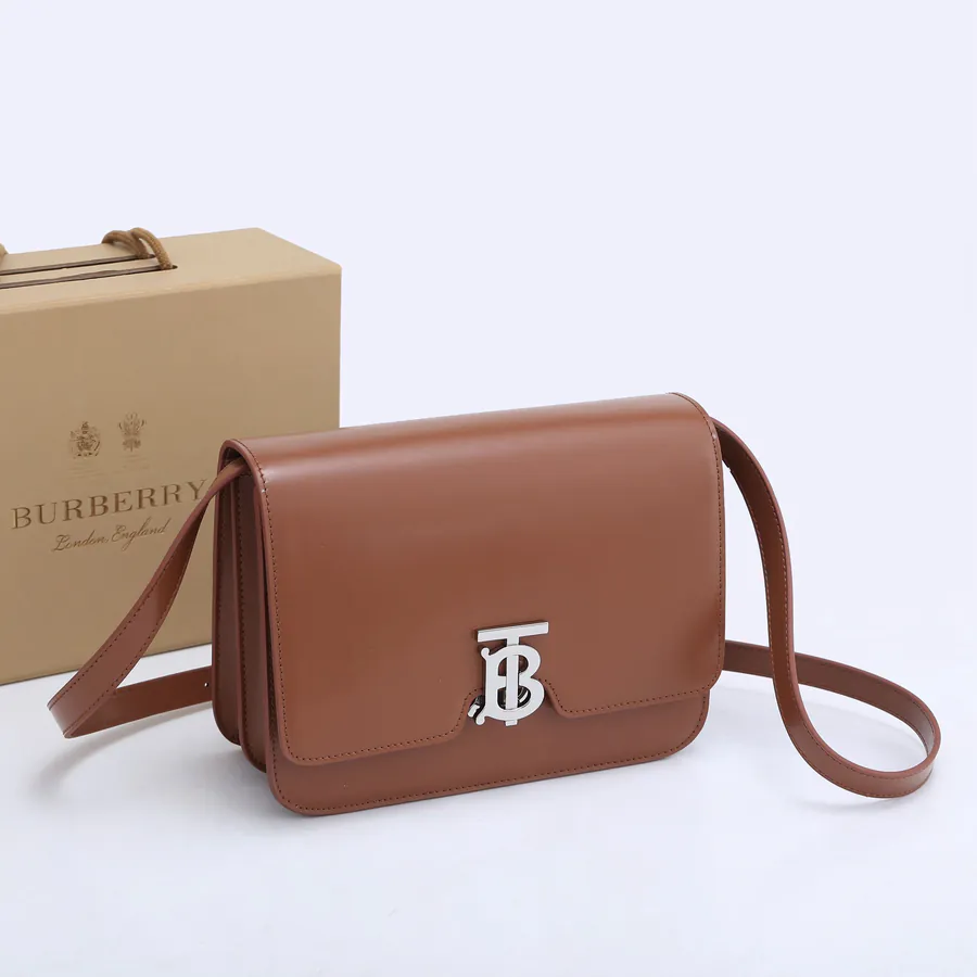 Thomas Bur Exclusive Logo Leather Crossbody Bag with Adjustable Strap