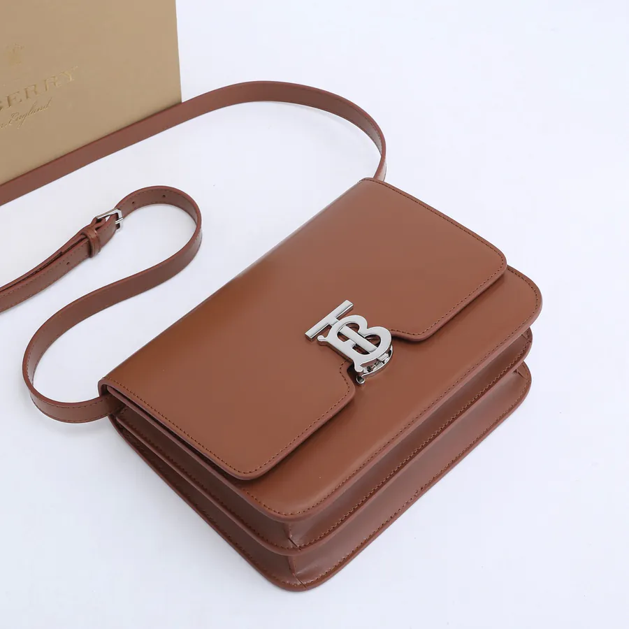 Thomas Bur Exclusive Logo Leather Crossbody Bag with Adjustable Strap