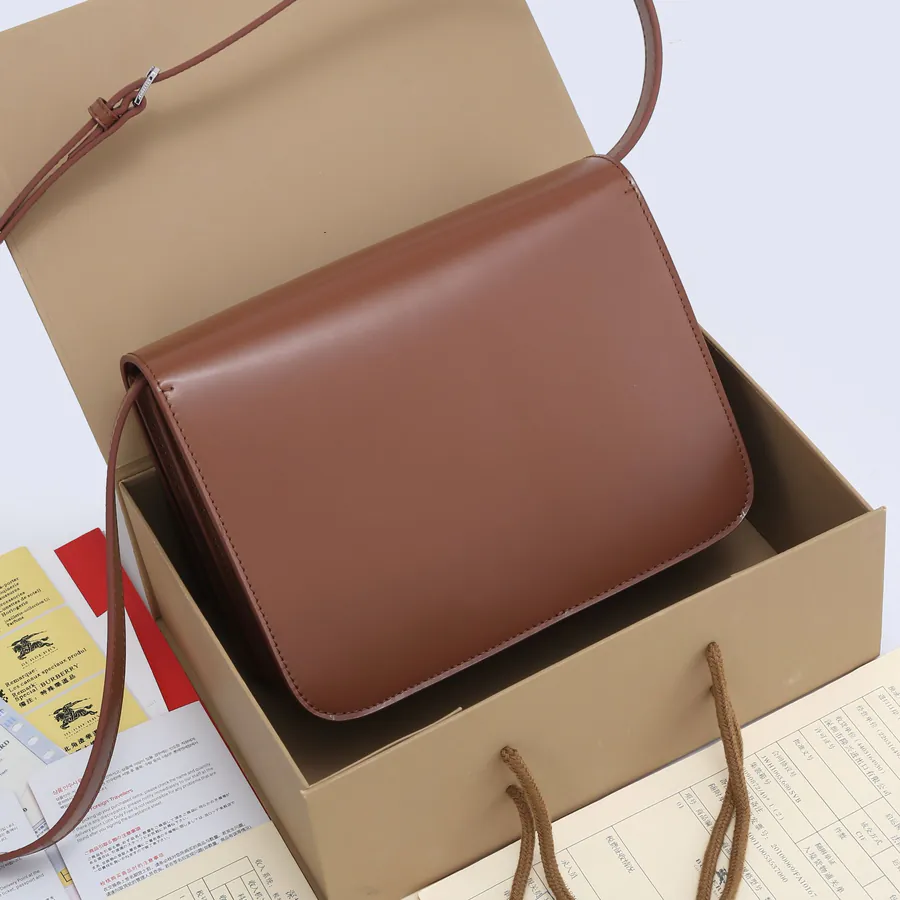 Thomas Bur Exclusive Logo Leather Crossbody Bag with Adjustable Strap