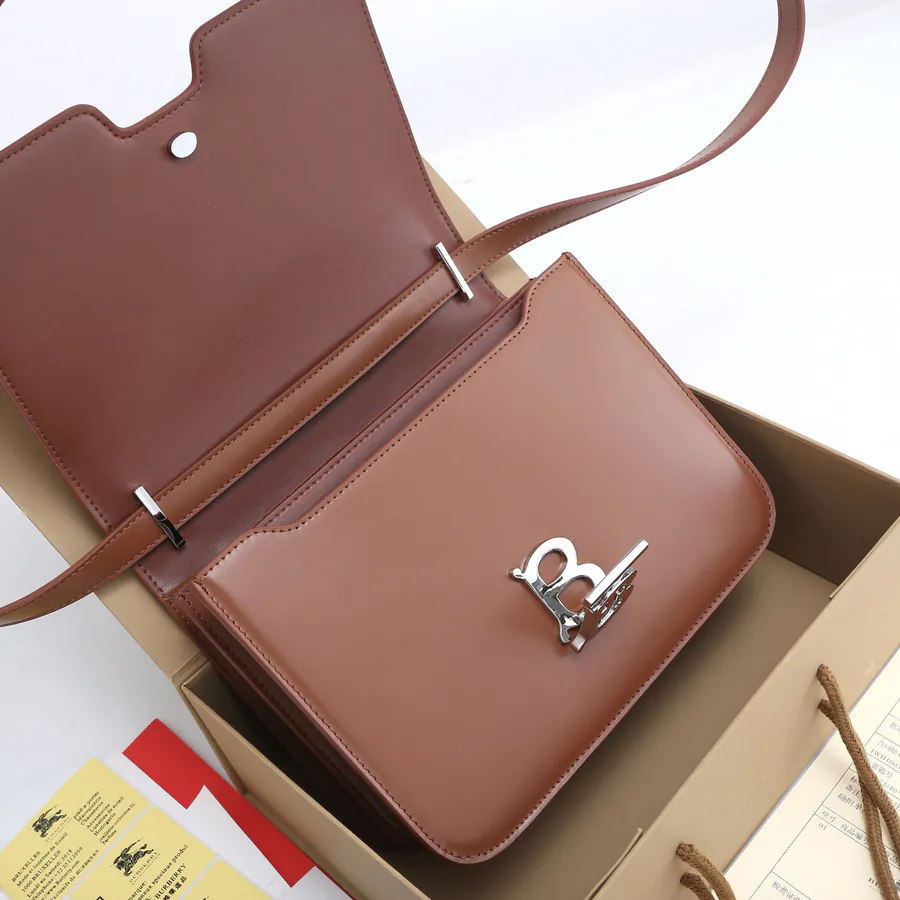 Thomas Bur Exclusive Logo Leather Crossbody Bag with Adjustable Strap