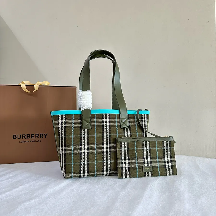 Burberry Premium Bucket Bag with Leather Handles