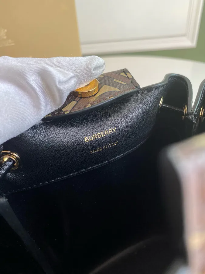Thomas Burberry Bucket Bag with Soft Structured Shape