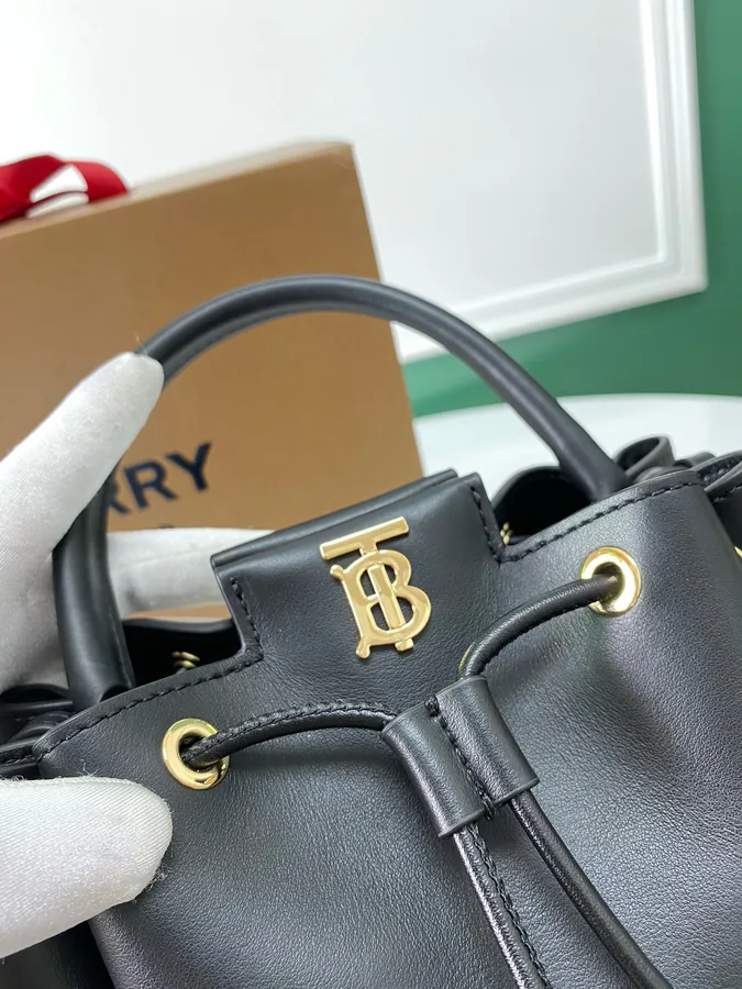 Thomas Burberry Bucket Bag with Soft Structured Shape