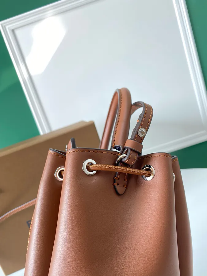 Thomas Burberry Bucket Bag with Soft Structured Shape