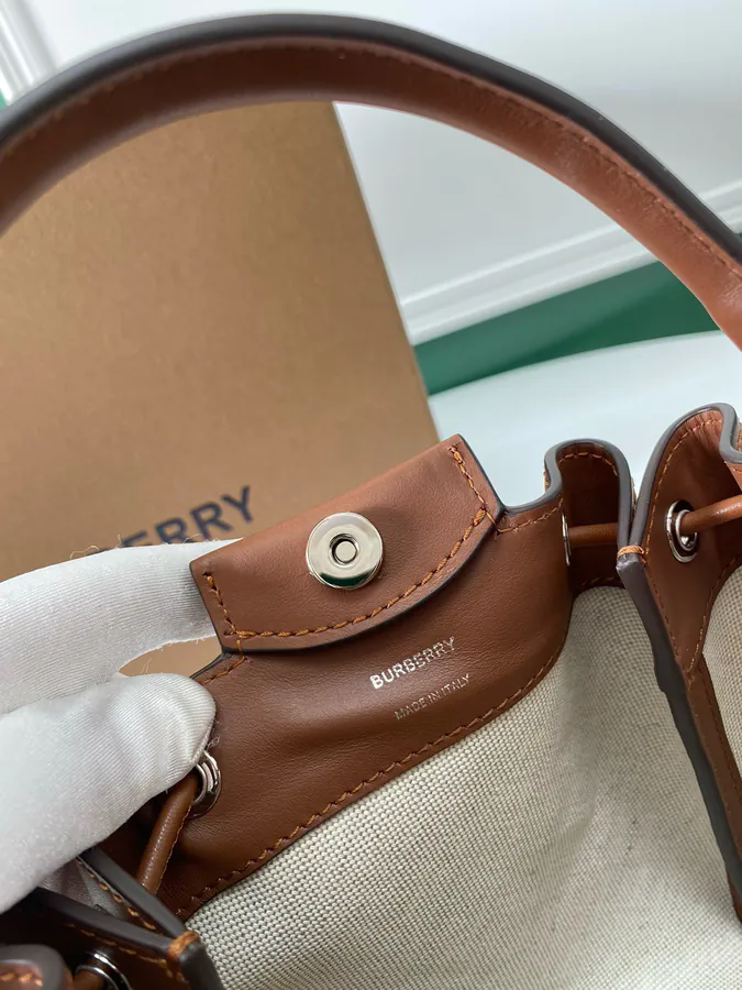 Thomas Burberry Bucket Bag with Soft Structured Shape
