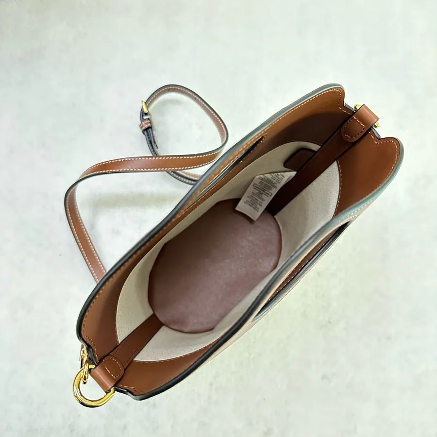 P500 B House White Linen Inspired Bucket Bag