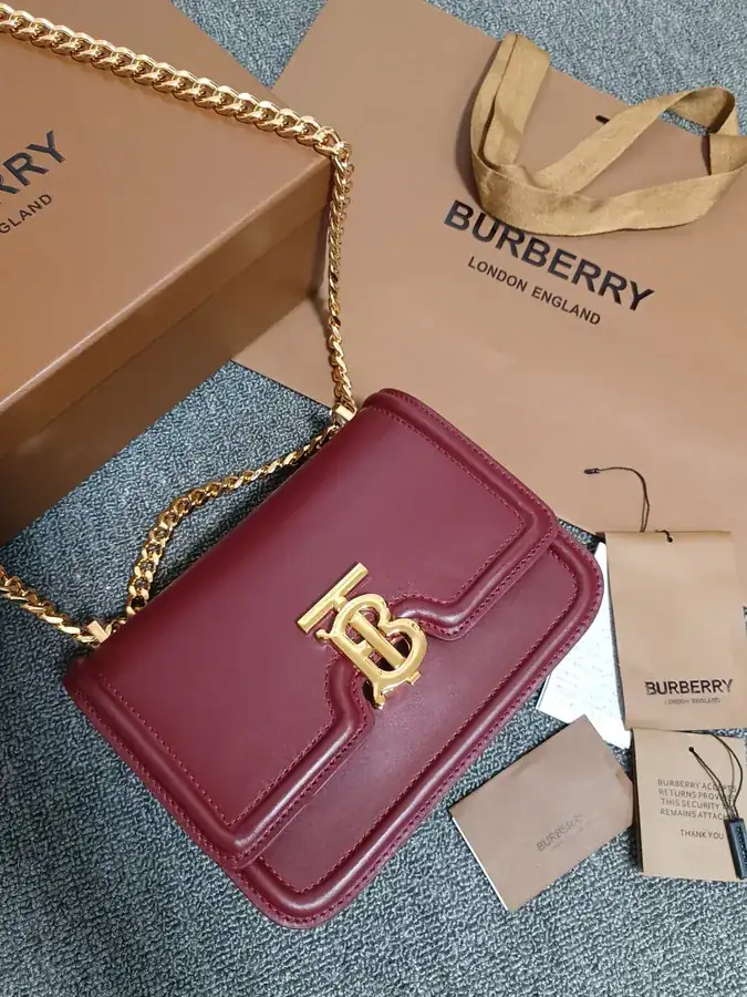 Thomas Burberry TB Exclusive Lock Clutch in Italian Tanned Leather