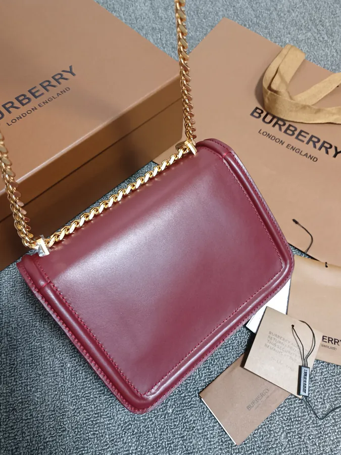 Thomas Burberry TB Exclusive Lock Clutch in Italian Tanned Leather