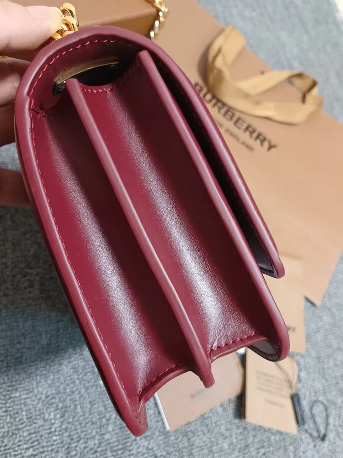 Thomas Burberry TB Exclusive Lock Clutch in Italian Tanned Leather