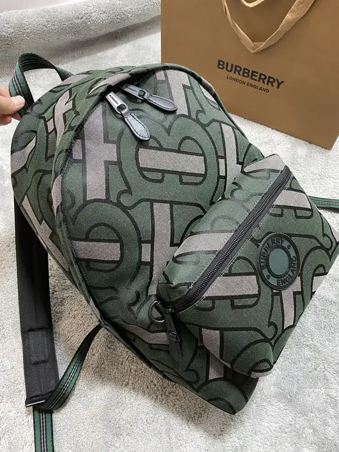 Thomas Burberry Backpack with Signature Pattern and Brand Logo