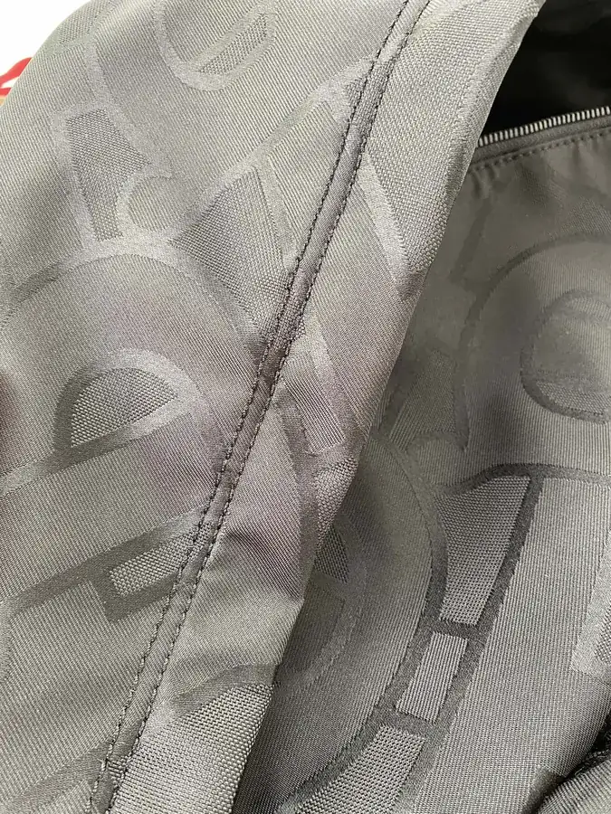 B Brand Shoulder Bag with Signature Logo and Textured Nylon Details