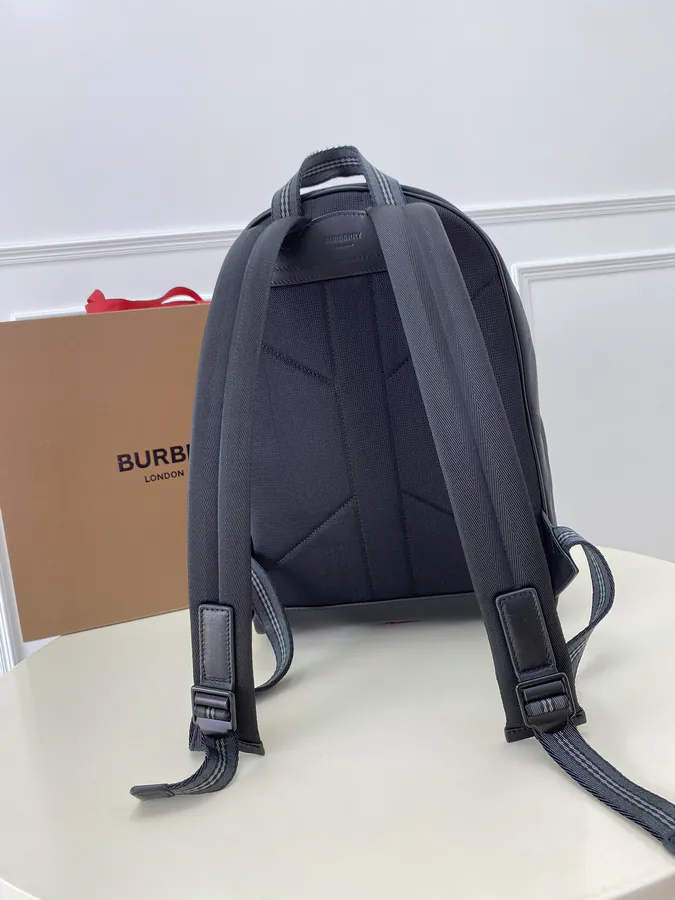 B Brand Shoulder Bag with Signature Logo and Textured Nylon Details