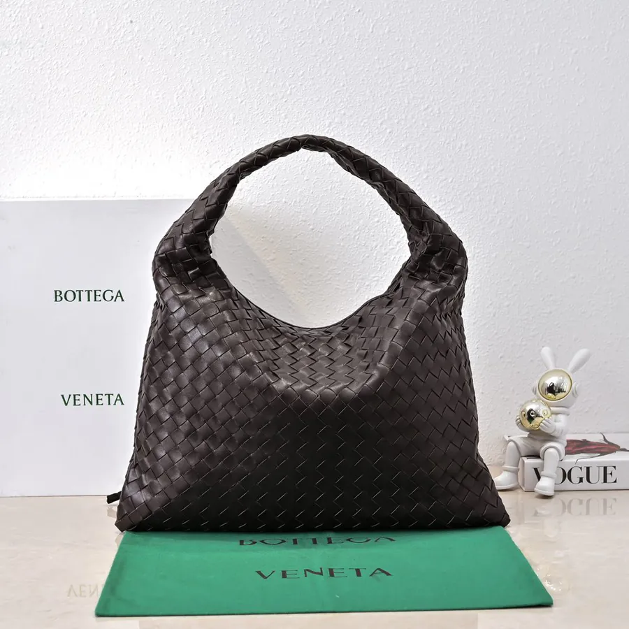 Bv New Medium HOP Bag with Woven Leather Handle