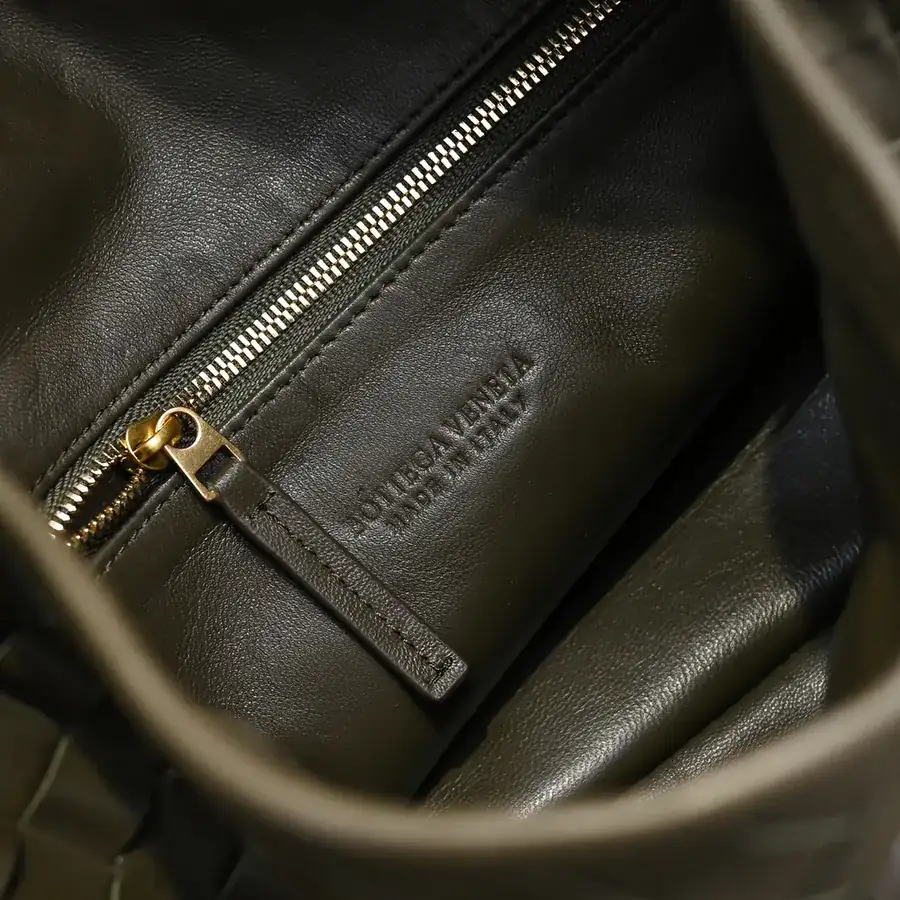 Bv New Large HOP Bag with Entire Leather Weave Handle