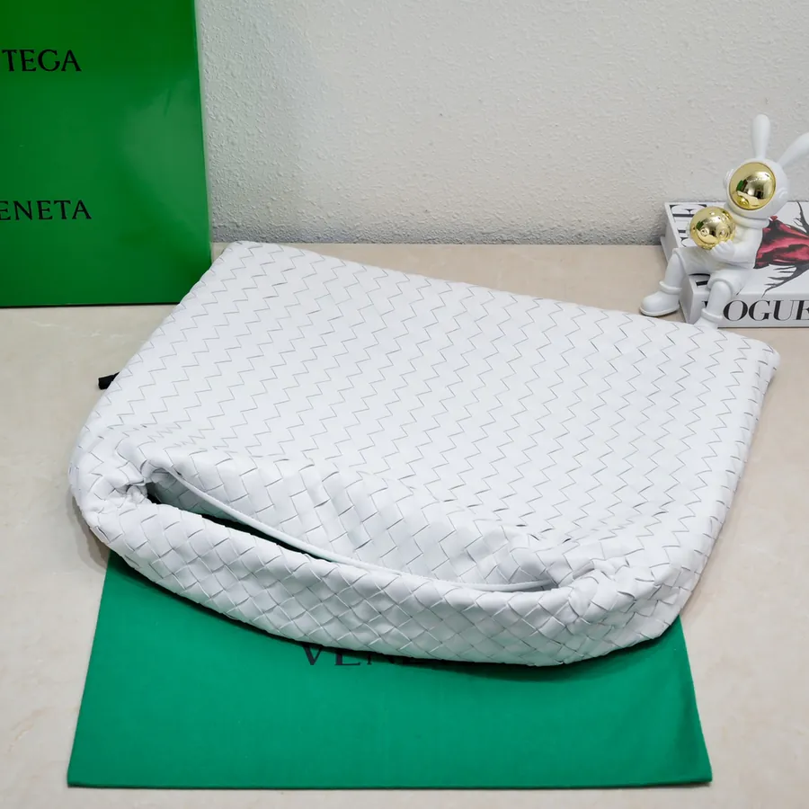 Bv New Large HOP Bag with Woven Leather Handle