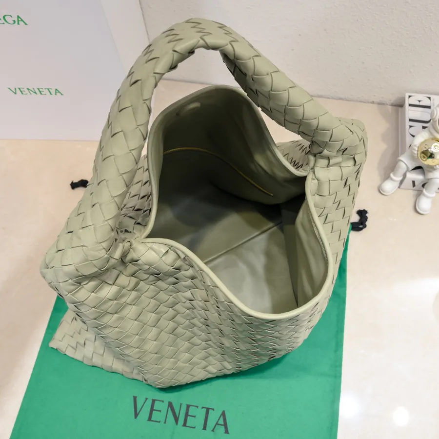 Bv New Mini HOP Bag with Woven Leather Handle