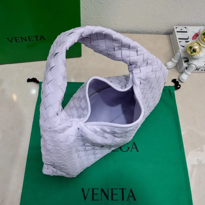 Bv New Mini HOP Bag with Grained Calfskin and Woven Handles