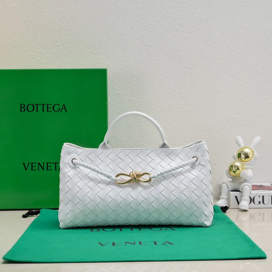 Bottega Veneta Andiamo Handbag Classic Leather Weave with Gold Tassel