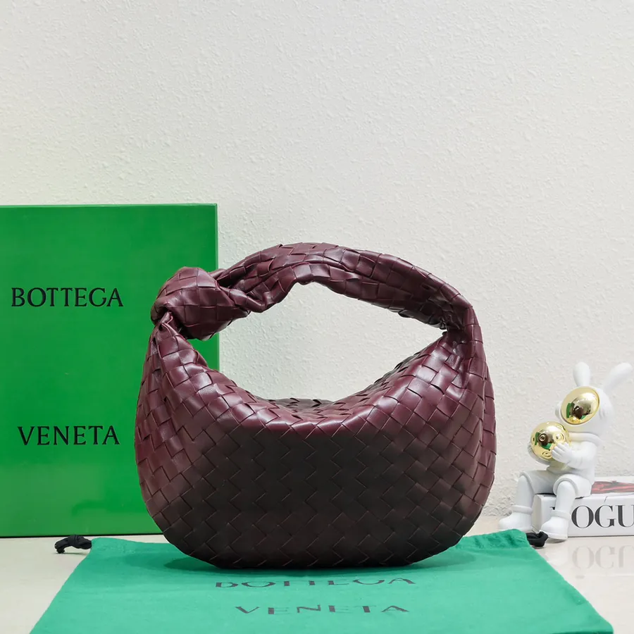 Jodie Bucket Bag Classic Woven Leather Hobo with Triangular Handle