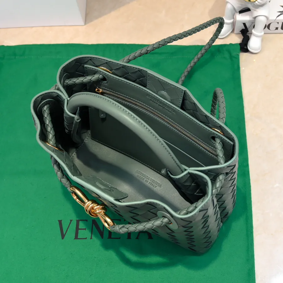 B Intrecciato Leather Mini Tote with Slide Strap