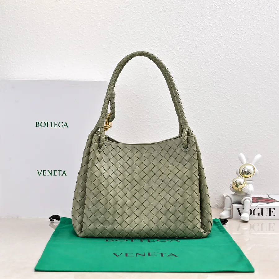 Andiamo Parachute Large Bucket Bag with Handwoven Leather
