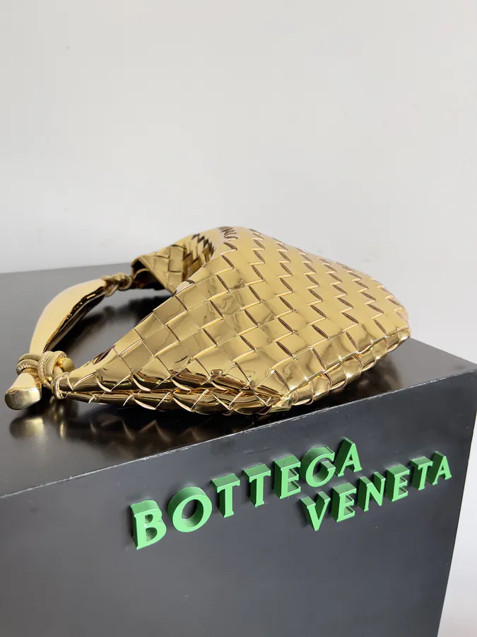 Muse Bronze Handle Sardine Bag Modern Sculptural Design