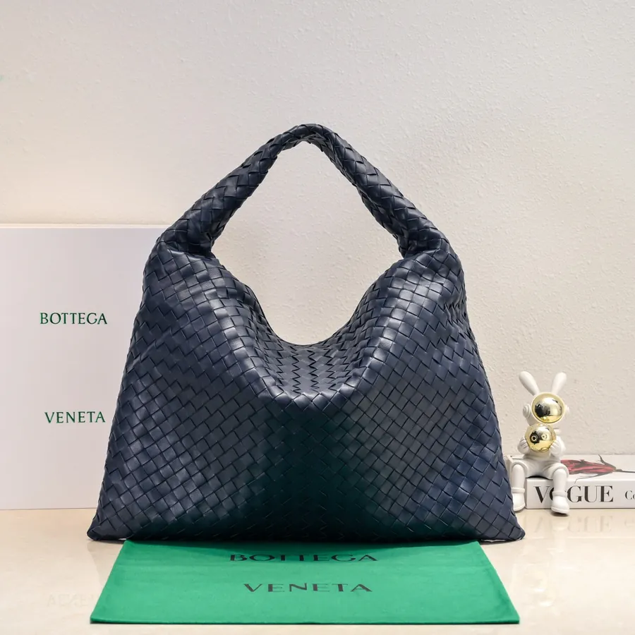 Bv New Large HOP Bag with Entire Leather Weave Handle
