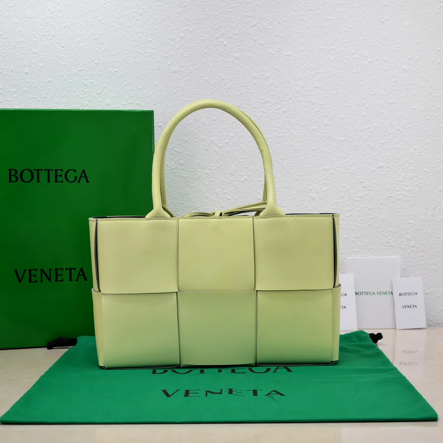 Arco Small, SLIP Tote Handbag with Grained Calfskin and Lamb Leather Lining