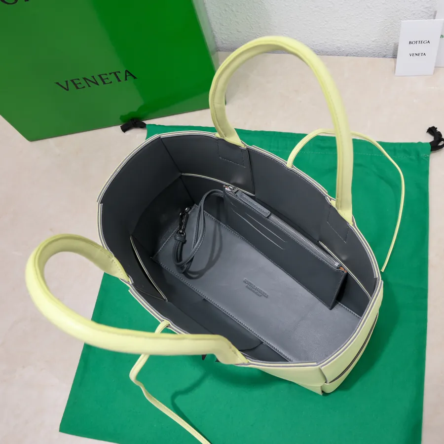 Arco Small Bucket Bag with Grained Calfskin and Sheepskin Lining