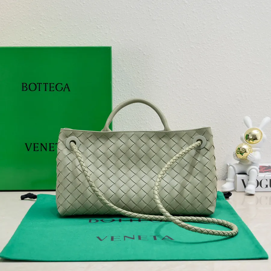 Bottega Veneta Andiamo Handbag Classic Leather Weave with Gold Tassel