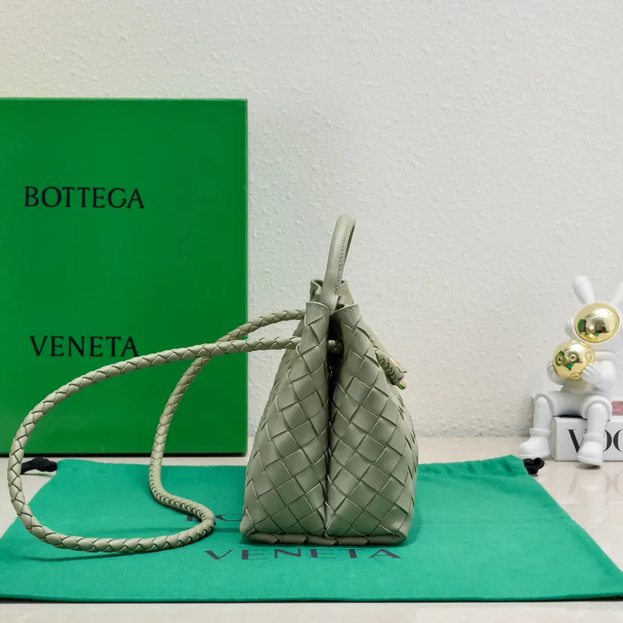 Bottega Veneta Andiamo Handbag Classic Leather Weave with Gold Tassel
