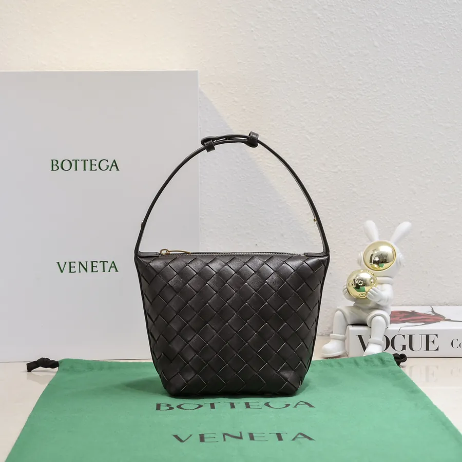 Bottega Veneta Intrecciato Lunch Bag with Curved Handle