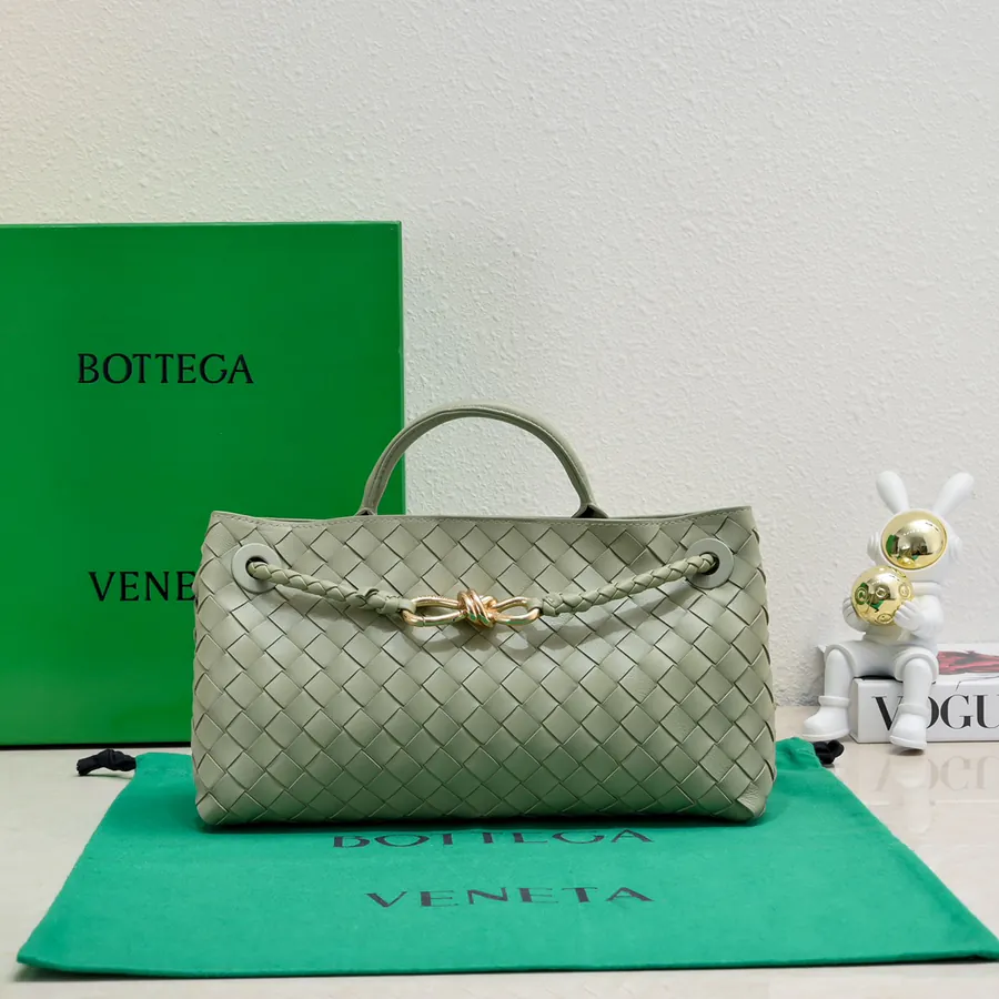 Bottega Veneta Andiamo Handbag Classic Leather Weave with Gold Tassel
