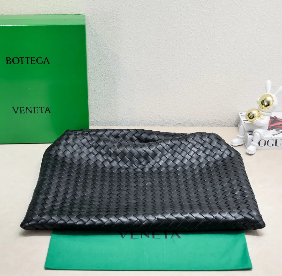 Bv New Large HOP Bag with Entire Leather Weave Handle