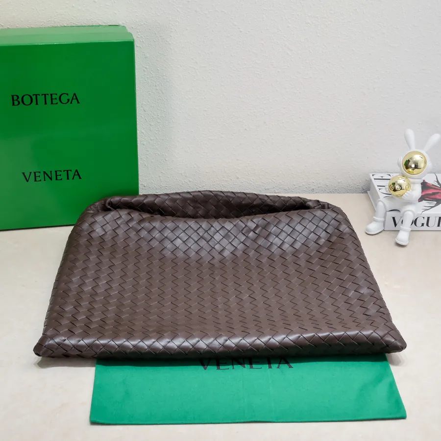 Bv New Large HOP Bag with Entire Leather Weave Handle