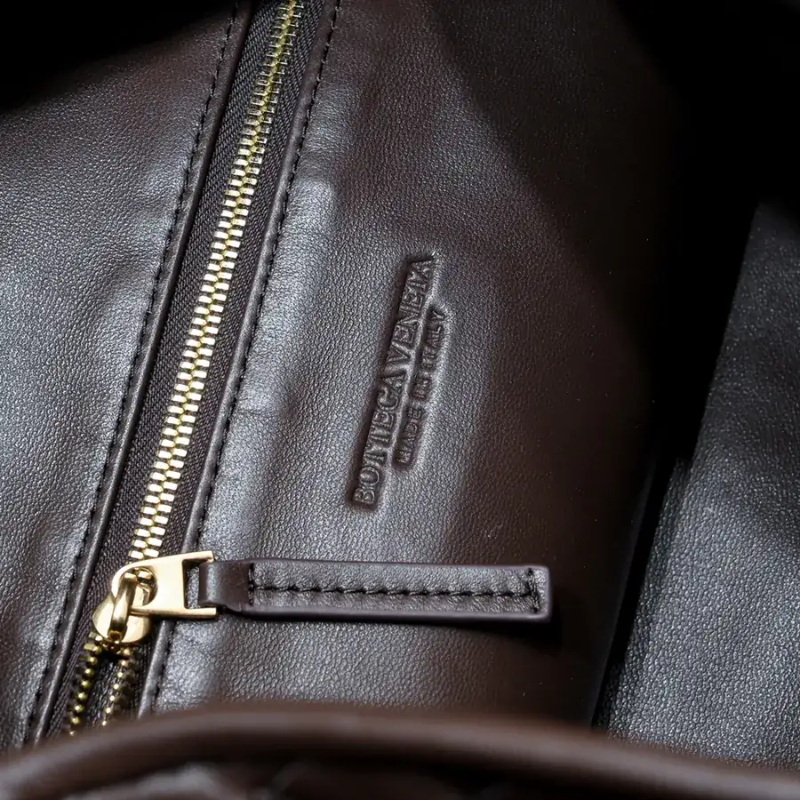 Bv New Large HOP Bag with Entire Leather Weave Handle