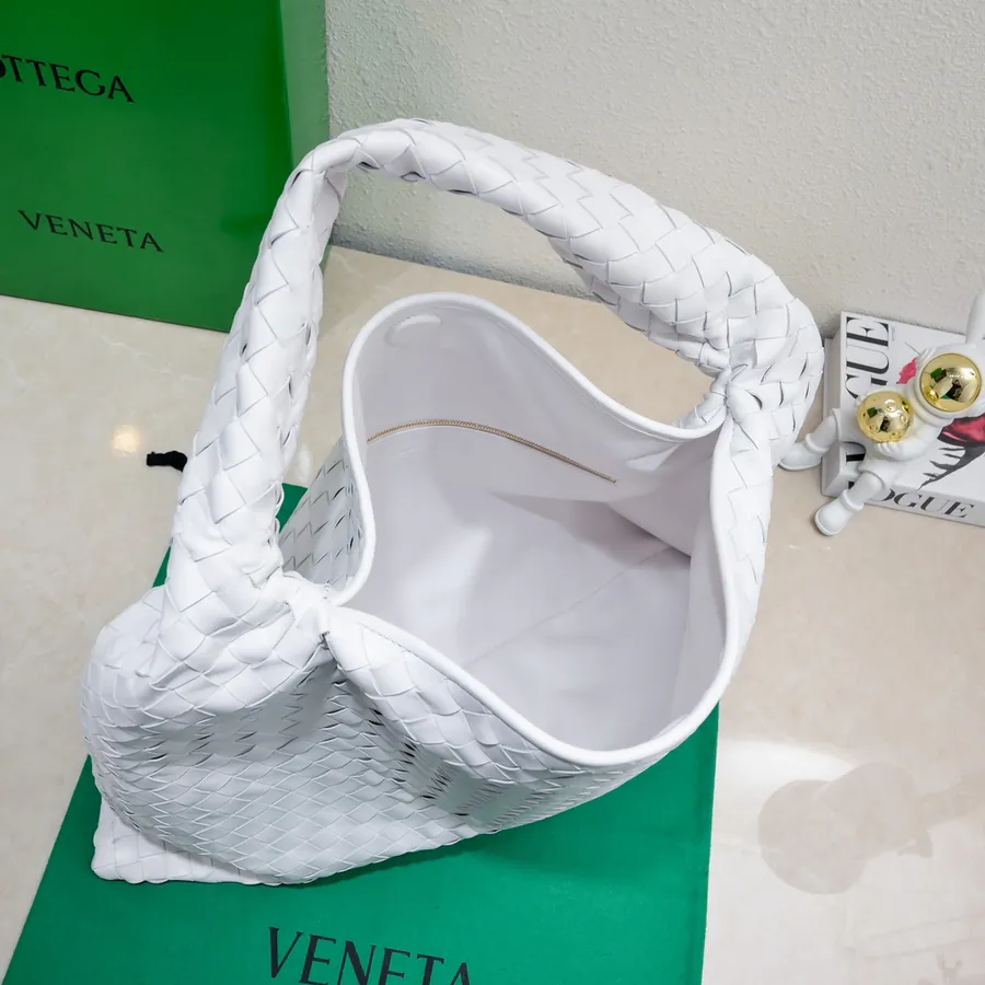 Bv New Large HOP Bag with Woven Leather Handle
