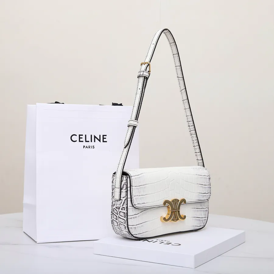 Italy Exclusive New Design Handbag Premium Original, Grained Calfskin, Himalaya White