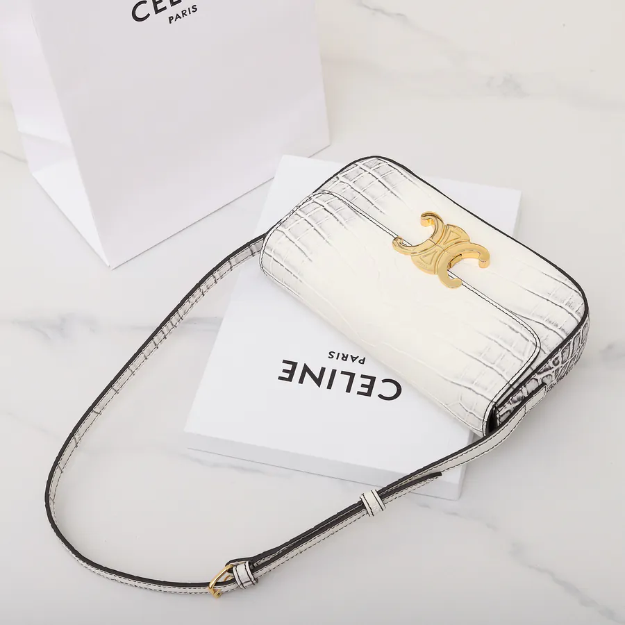 Italy Exclusive New Design Handbag Premium Original, Grained Calfskin, Himalaya White