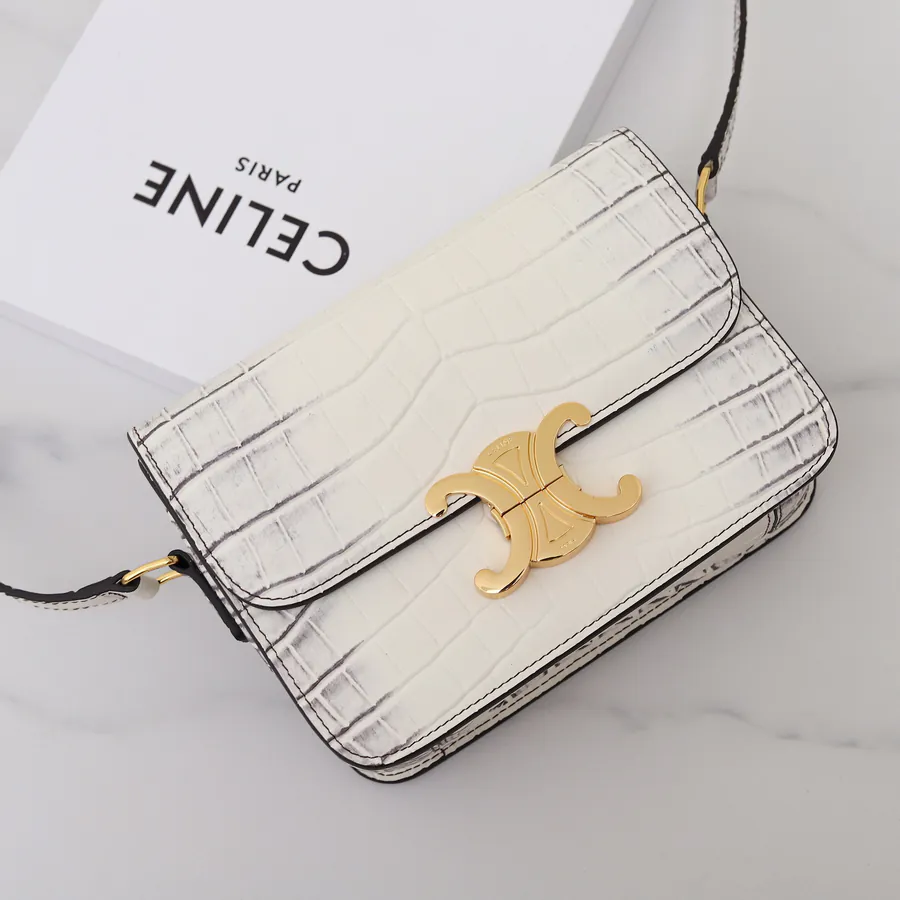 Exclusive New Design Italy Handmade Himalaya White Crocodile Grain Calfskin Tote