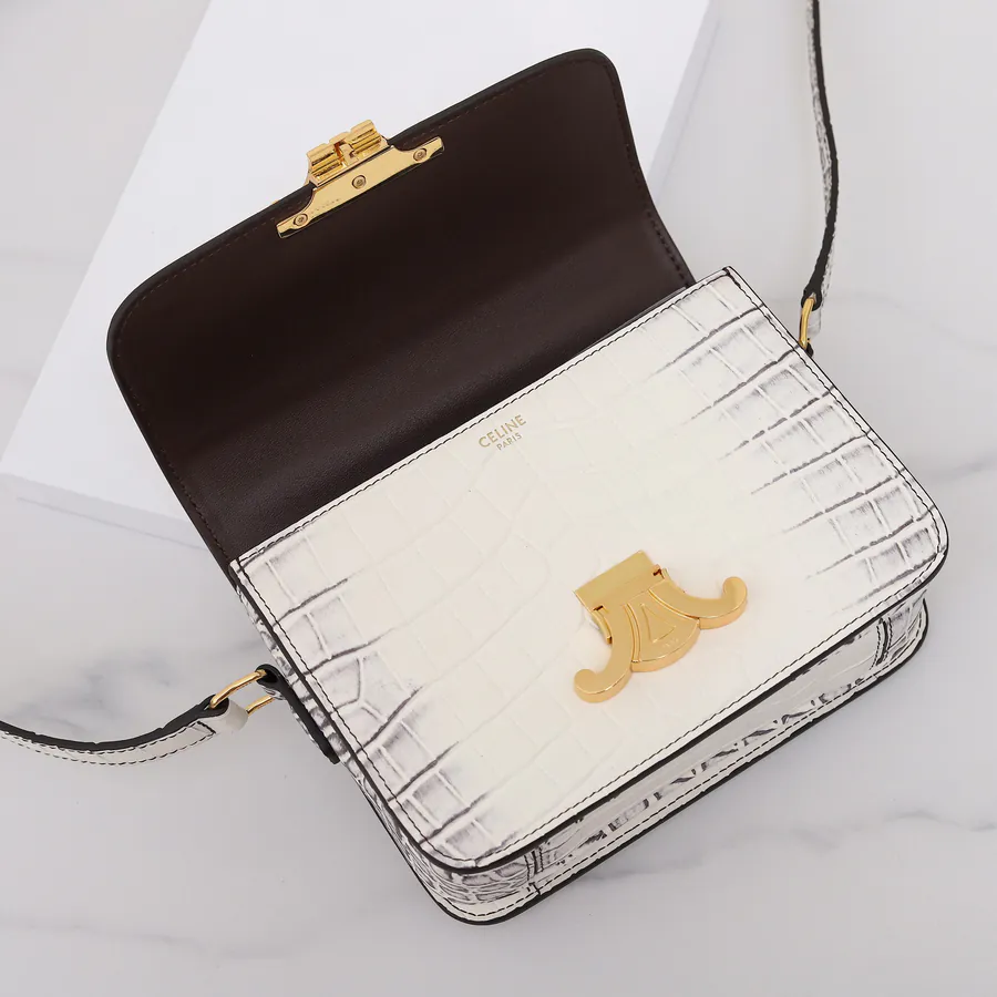 Exclusive New Design Italy Handmade Himalaya White Crocodile Grain Calfskin Tote
