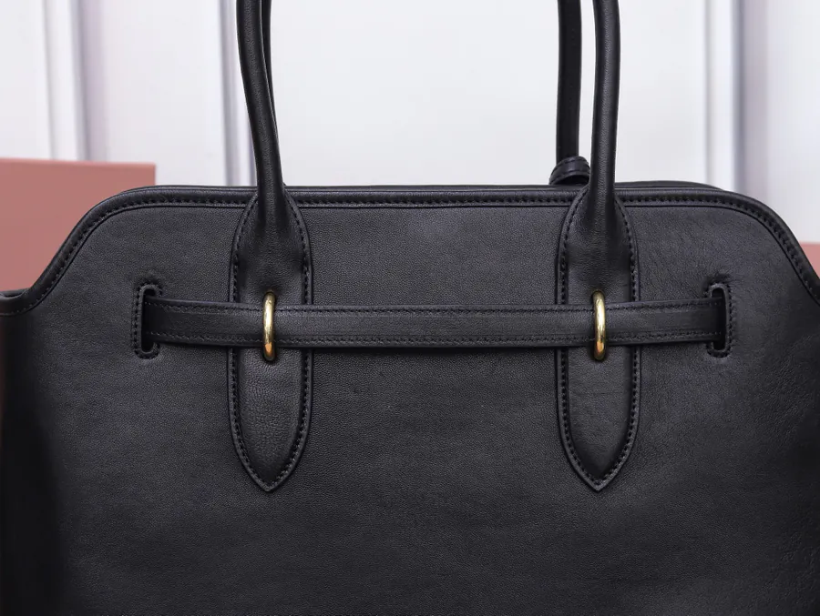 Aventure Nappa Leather Tote Bag Vintage Gold Hardware, Grained Calfskin