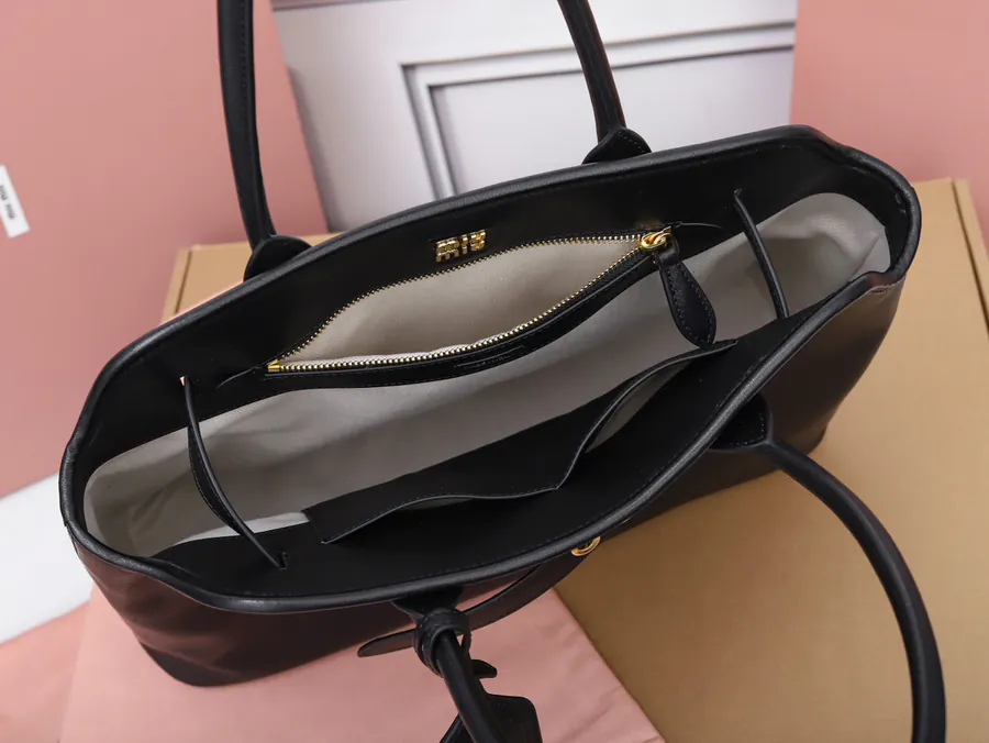 Aventure Nappa Leather Tote Bag Vintage Gold Hardware, Grained Calfskin