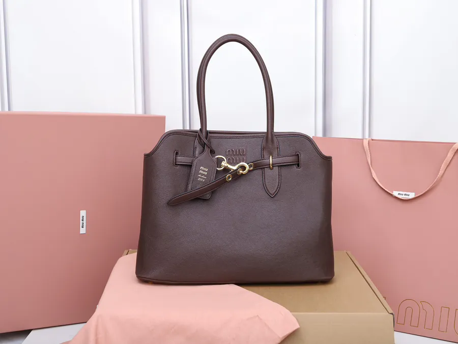 Aventure Nappa Leather Tote Bag Vintage Gold Hardware, Soft Nappa