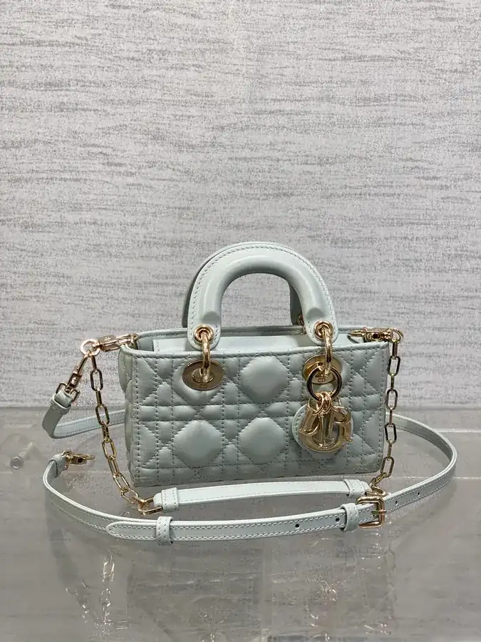D Joy Mini Lake Blue Calfskin Bag 2023