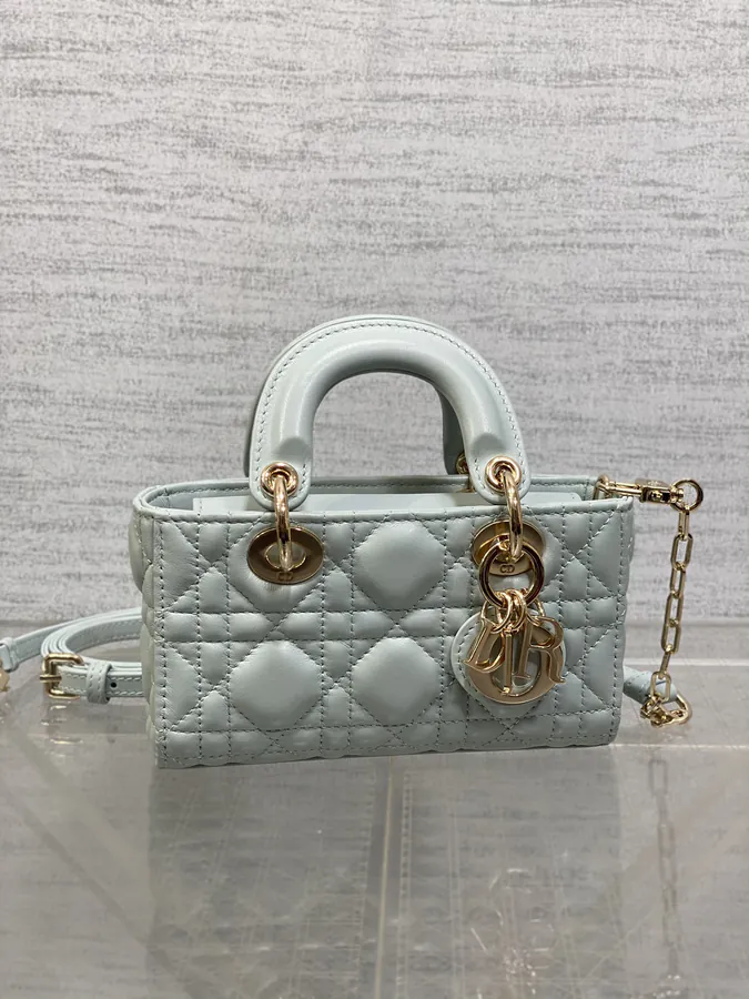 D Joy Mini Lake Blue Calfskin Bag 2023